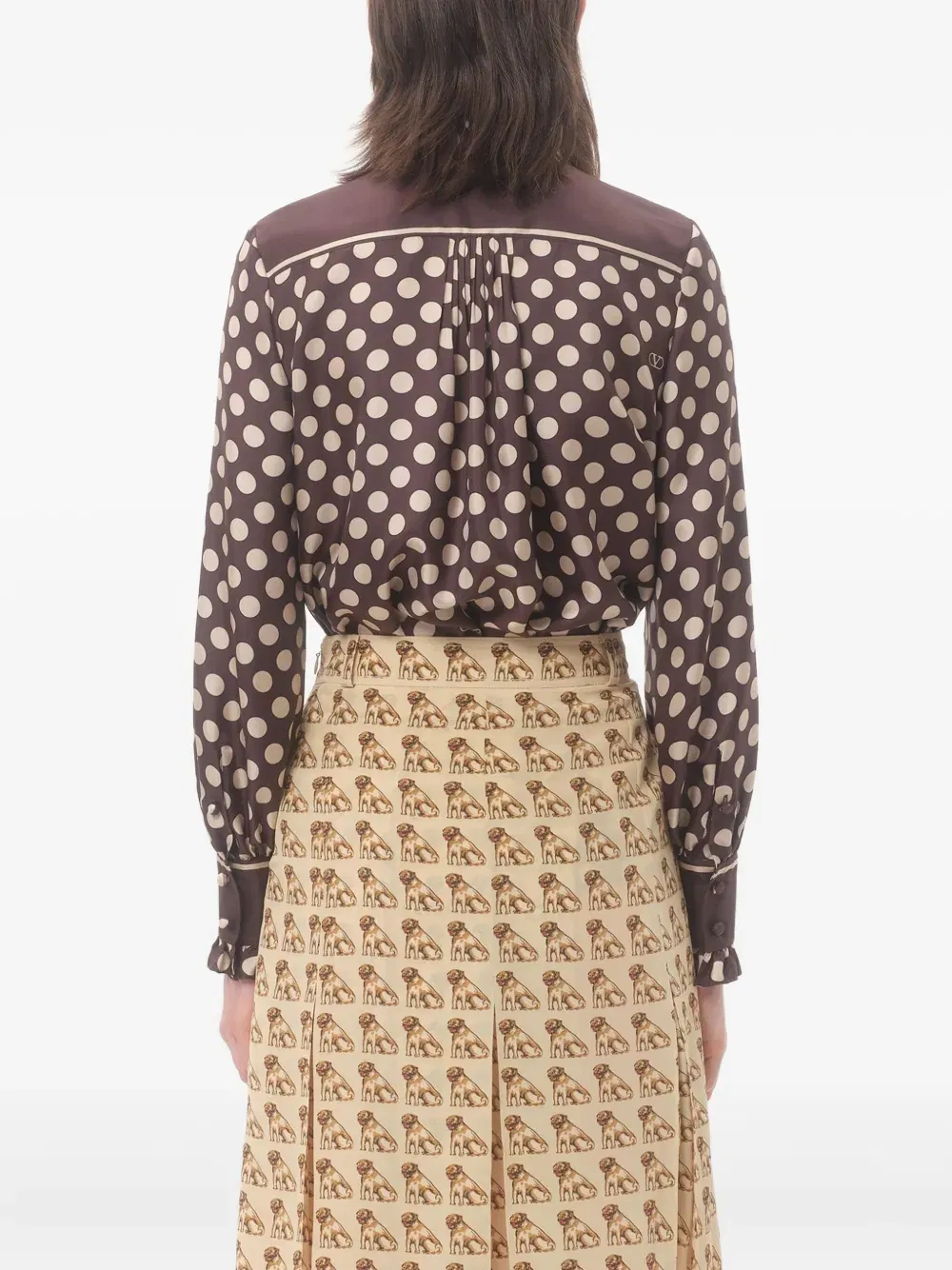 Plus De Pois-print ruffled shirt