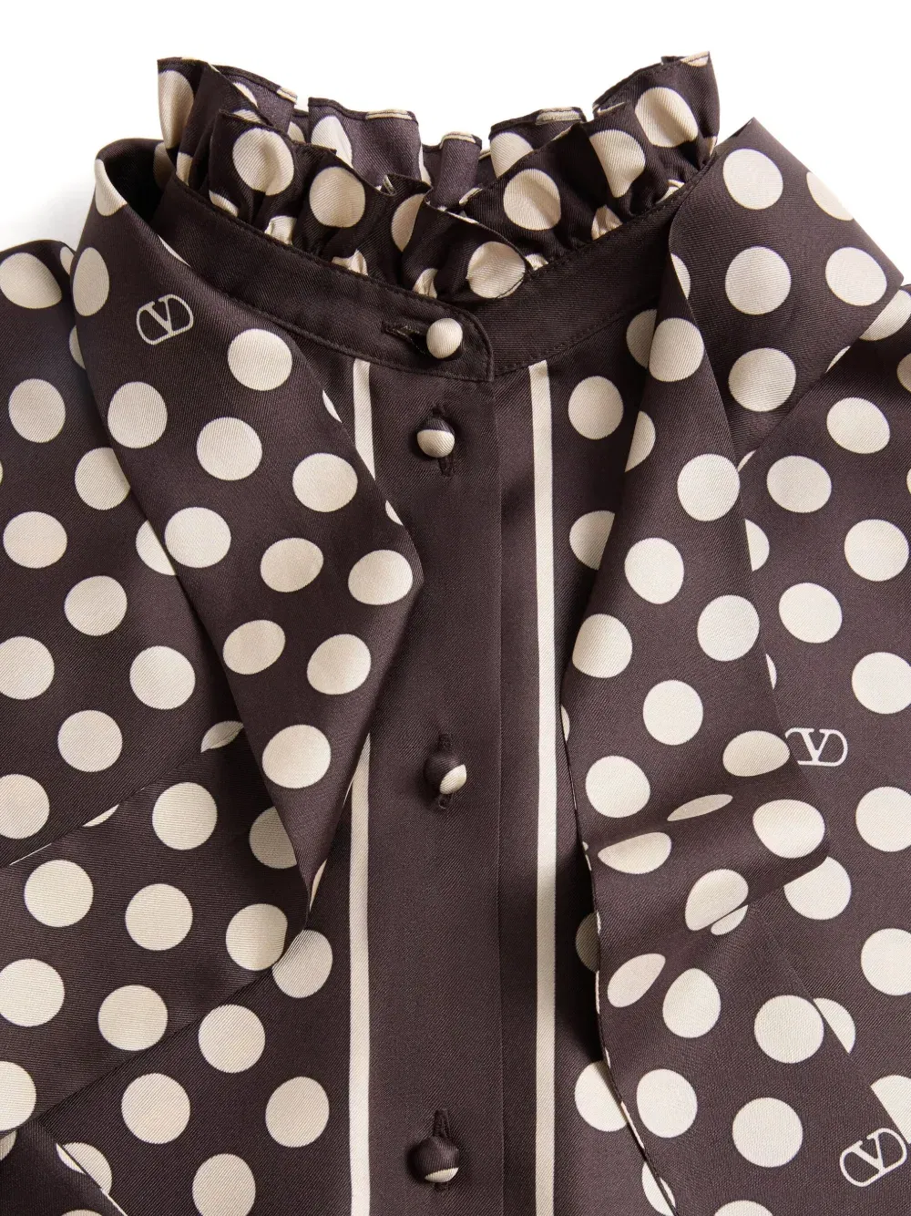 Plus De Pois-print ruffled shirt