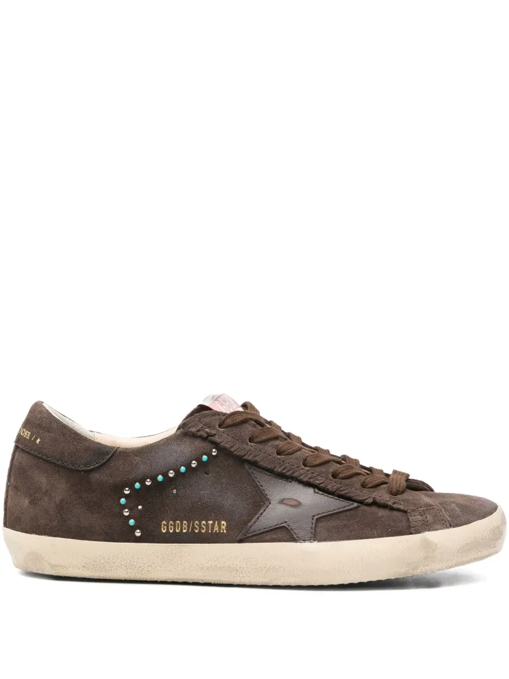 suede studded star sneakers