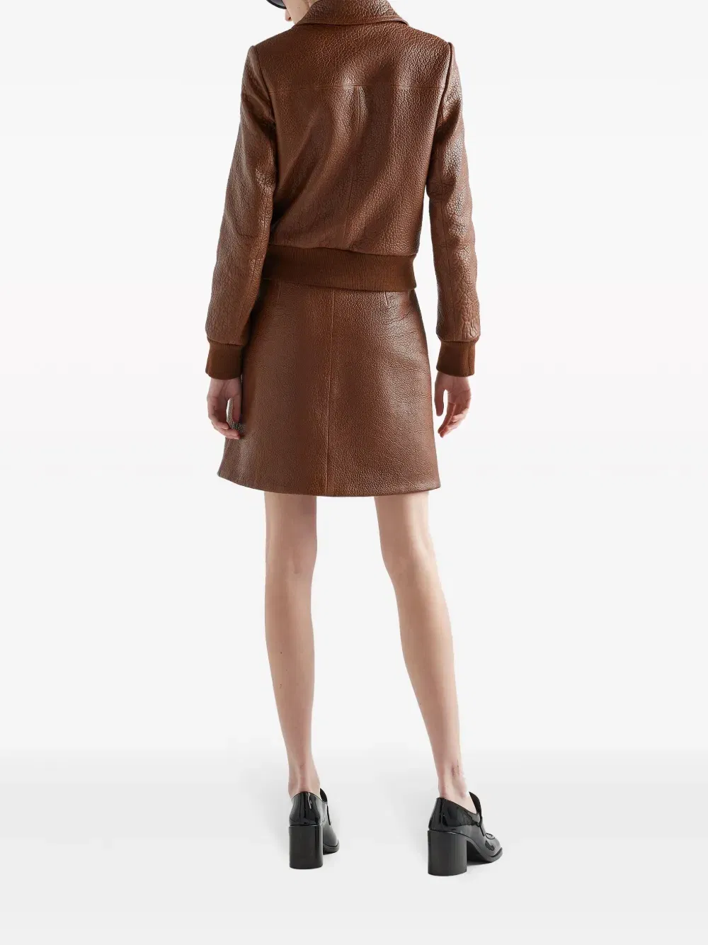 crocodile-embossed leather jacket