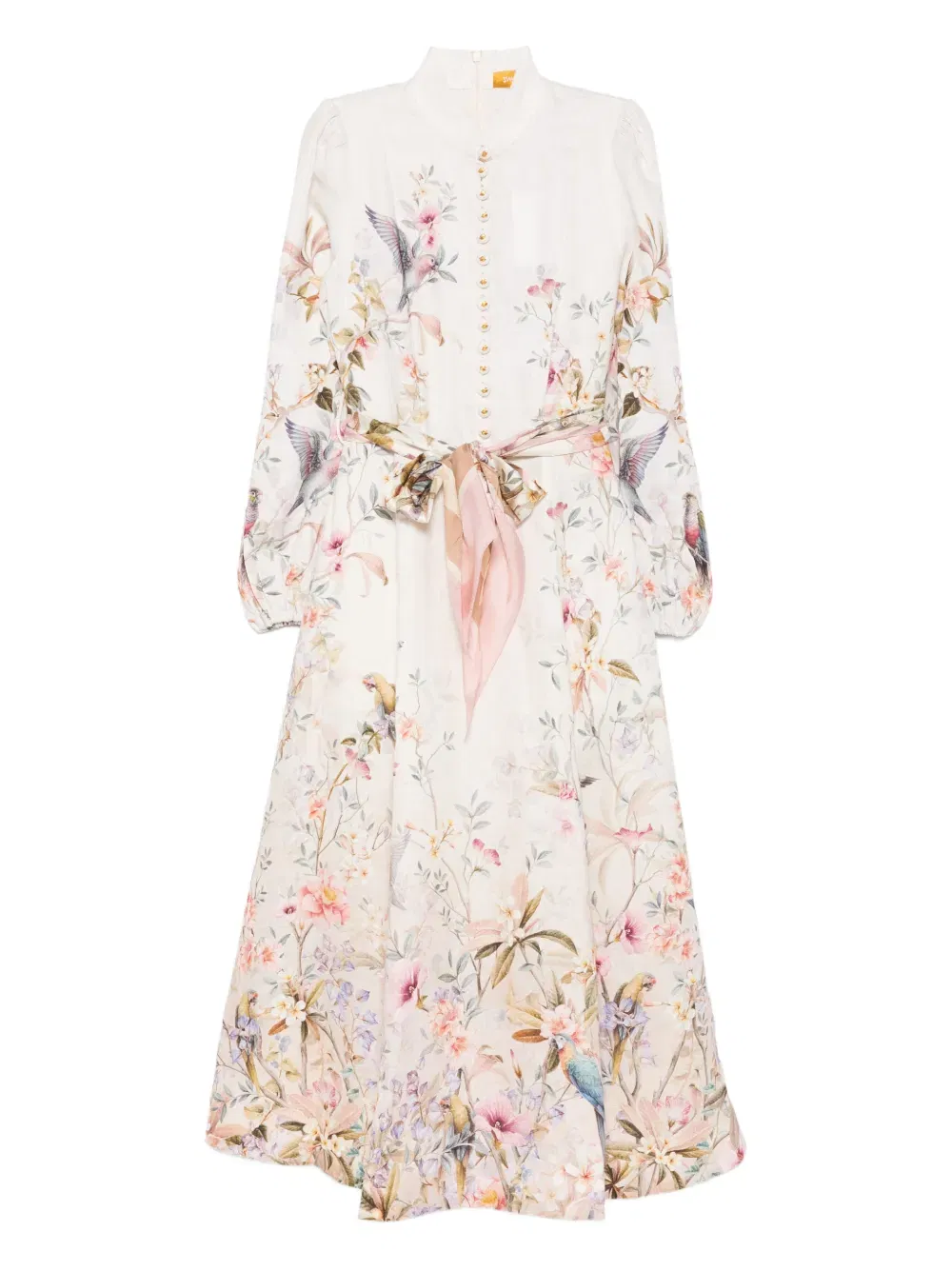 Rebellion button floral-print midi dress