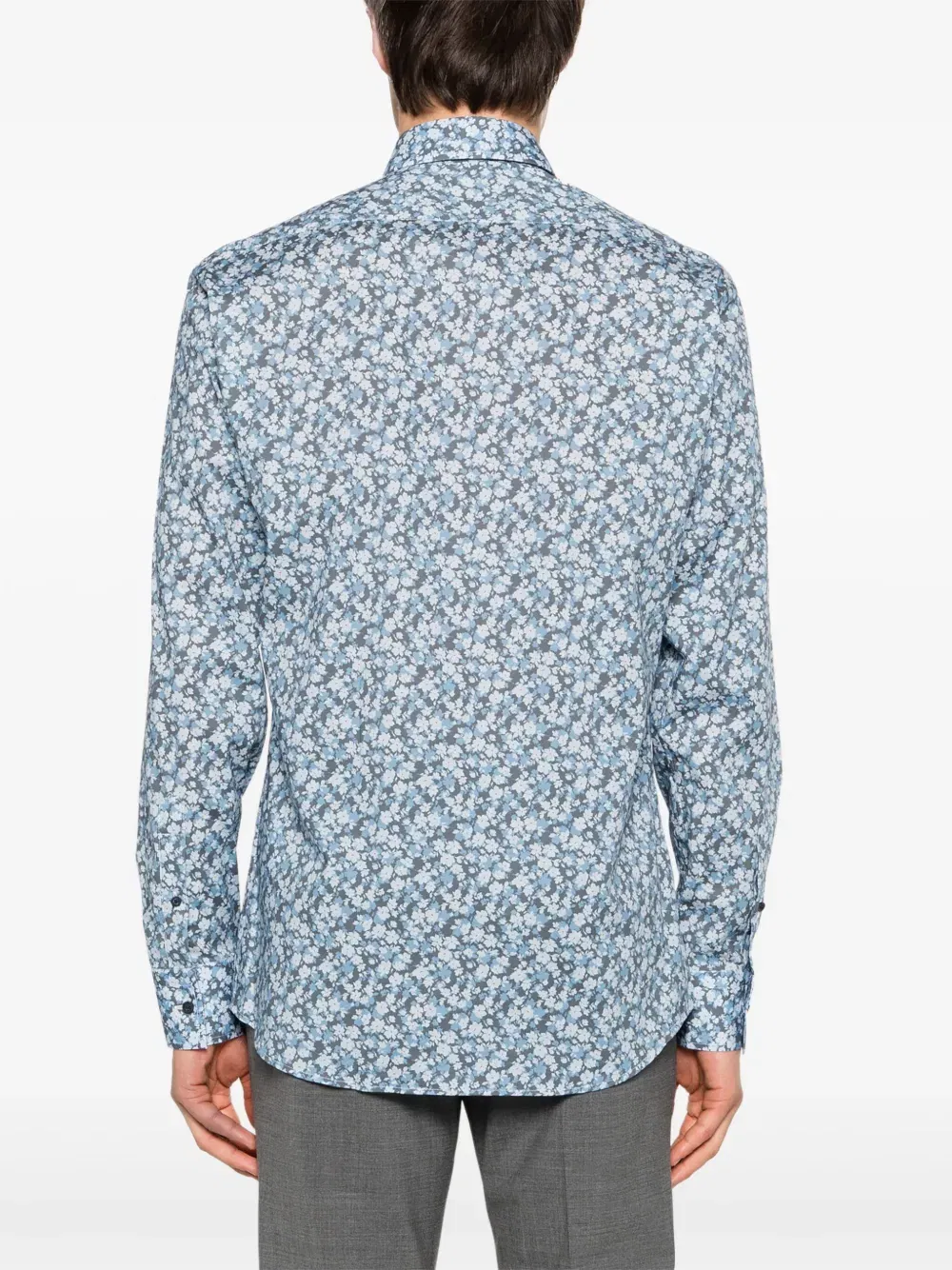 floral-print poplin shirt