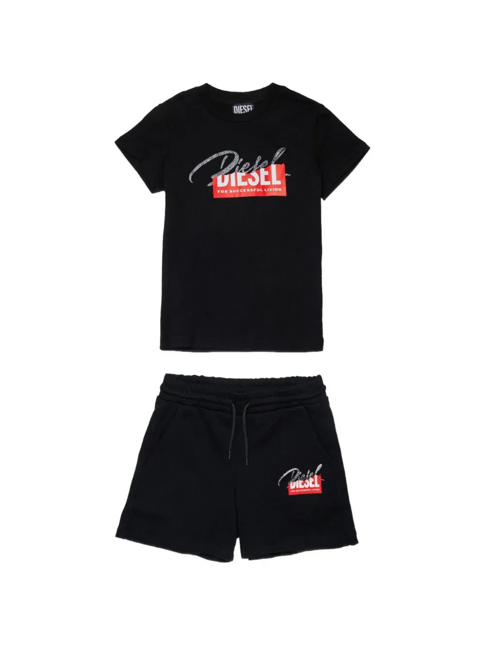 logo-print T-Shirt and shorts set