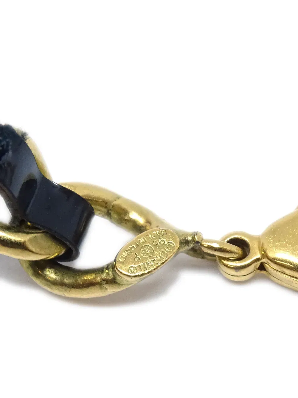 1995 CC charm leather-and-chain ankle bracelet