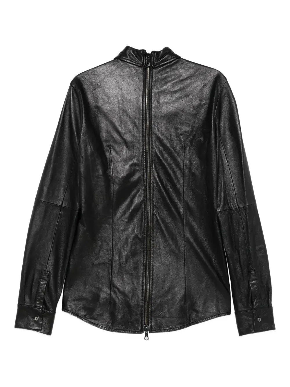 1990s button-up leather shirt