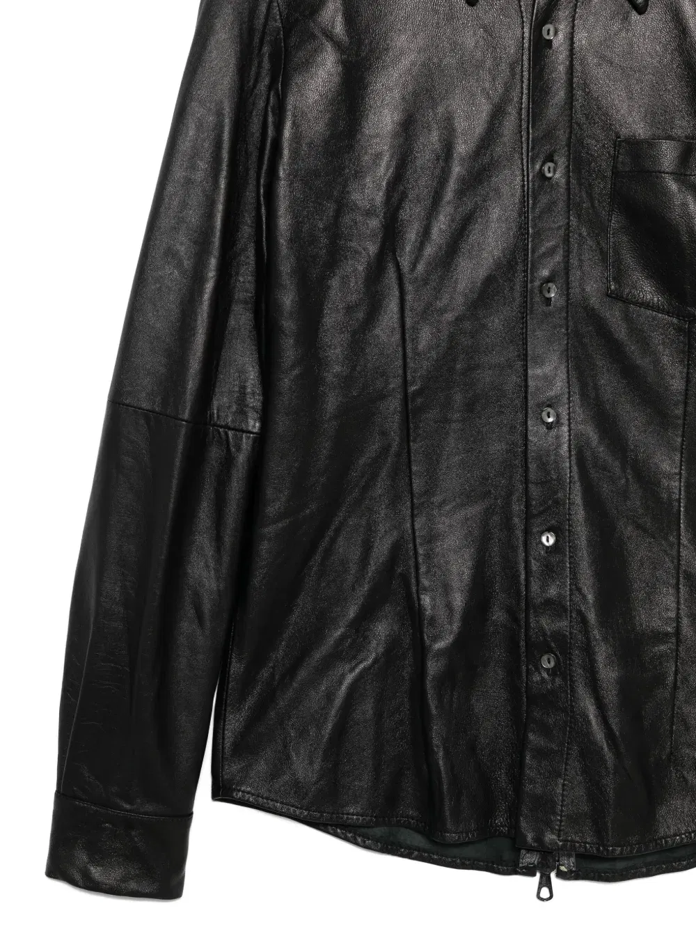 1990s button-up leather shirt