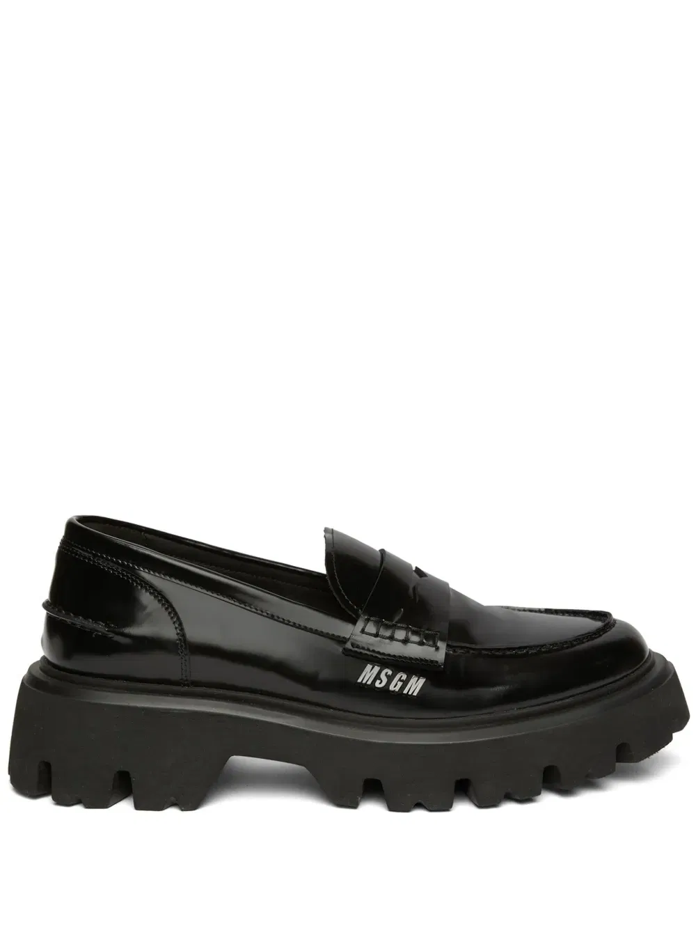 chunky eather penny loafers