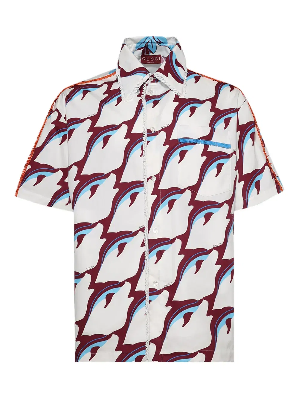 dolphin-print shirt
