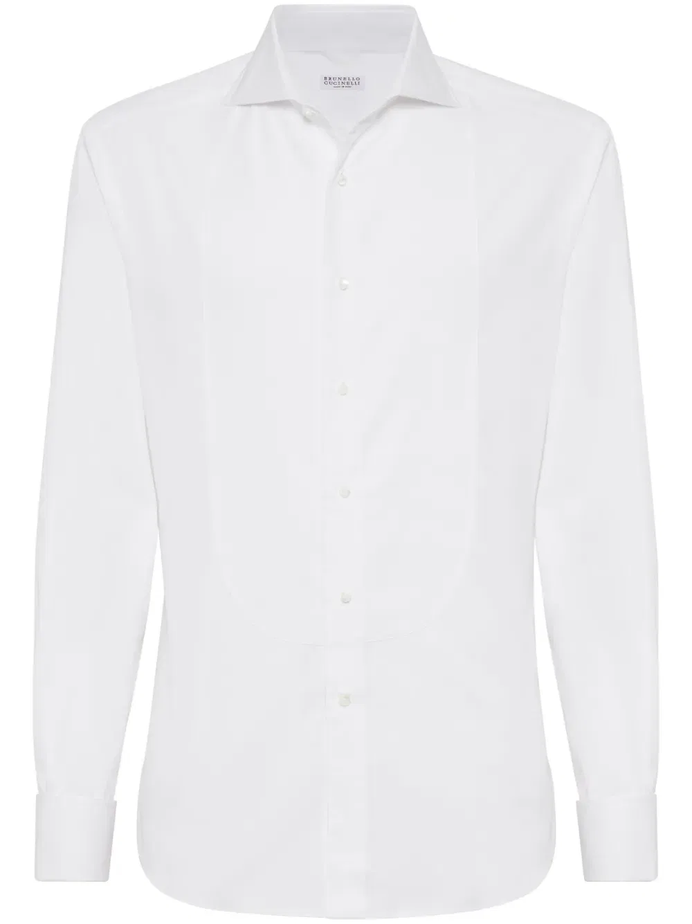 bib detail cotton shirt