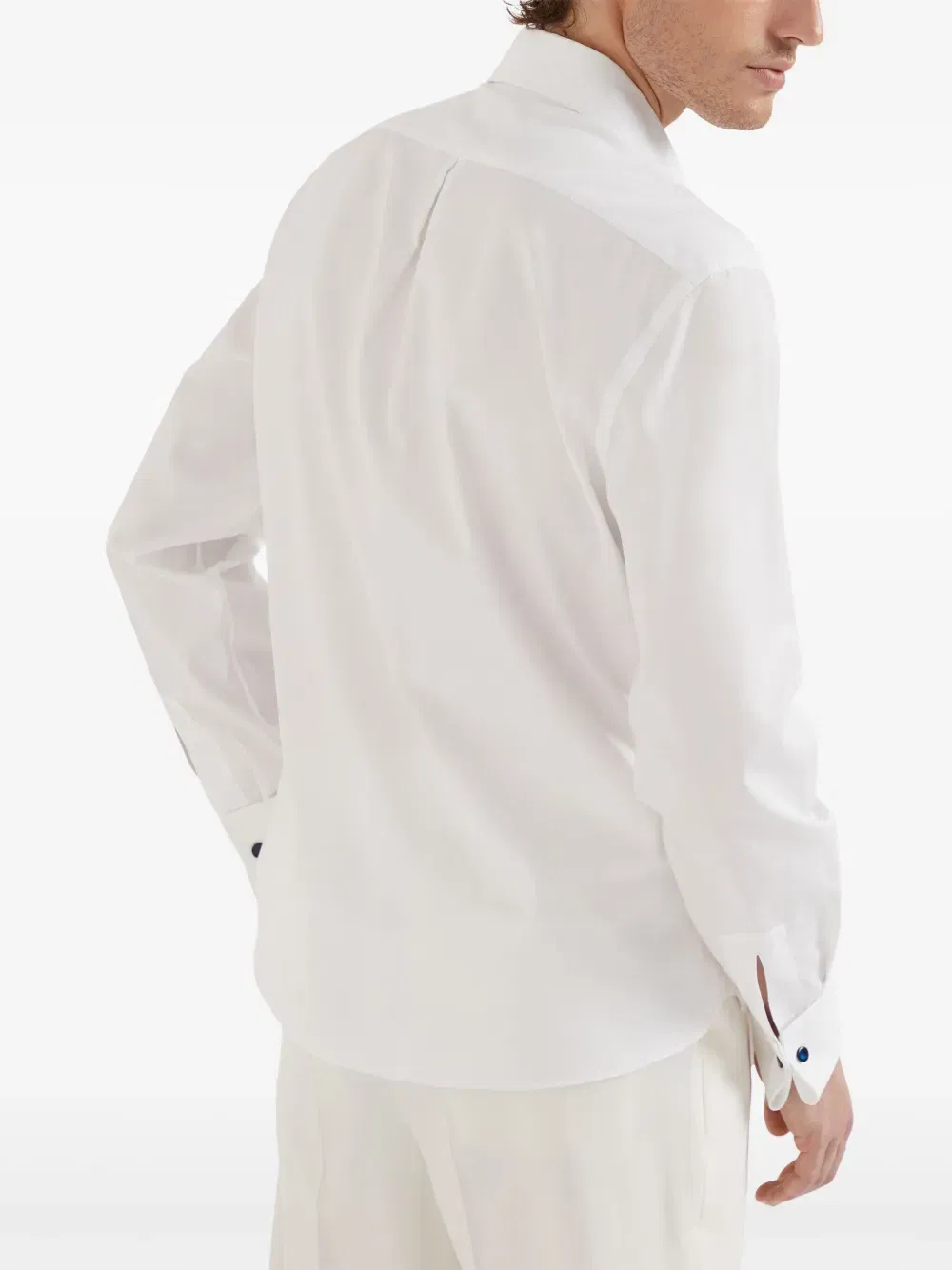 bib detail cotton shirt