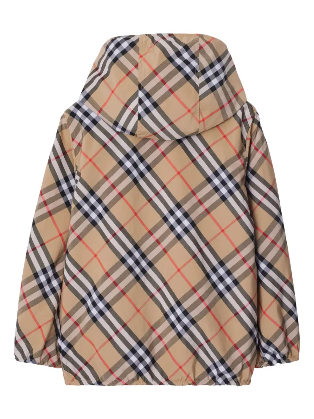 reversible check-pattern cotton jacket