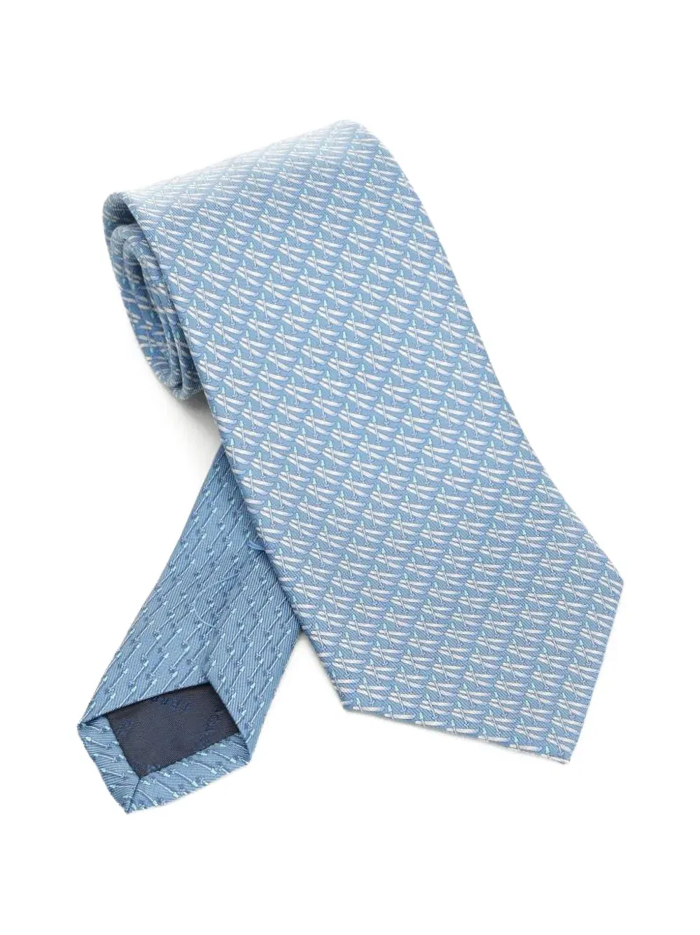 pattern-print silk tie