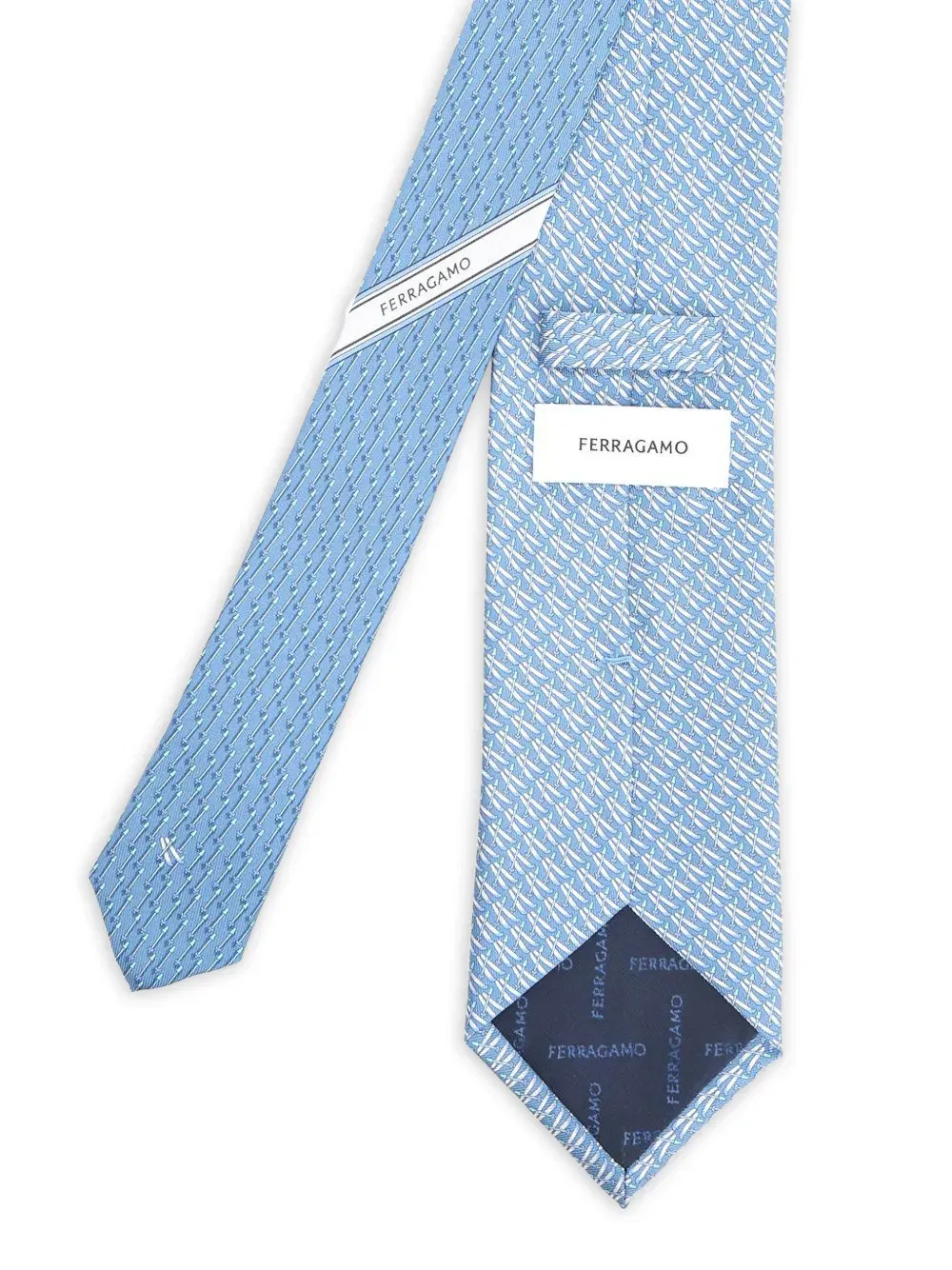 pattern-print silk tie