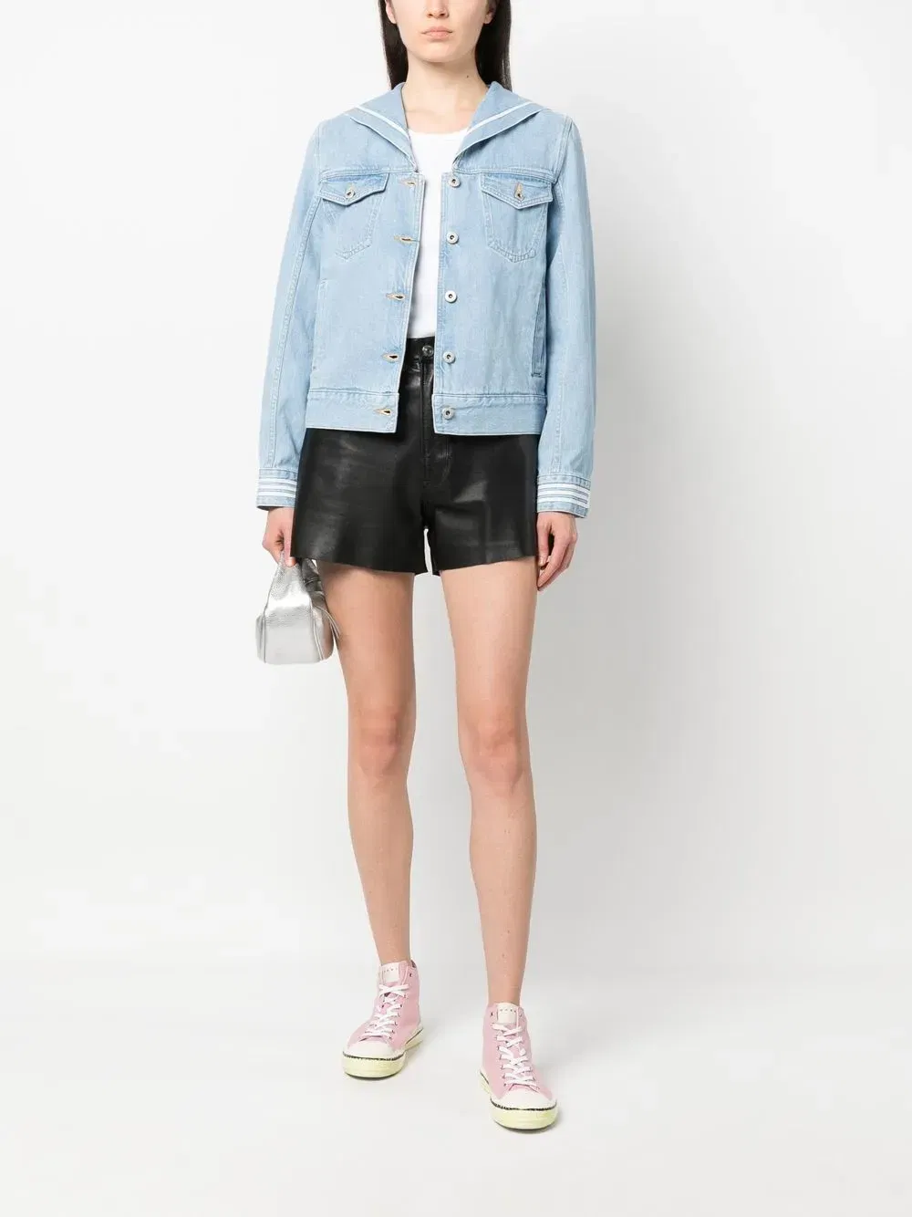 Sailor logo-embroidered denim jacket