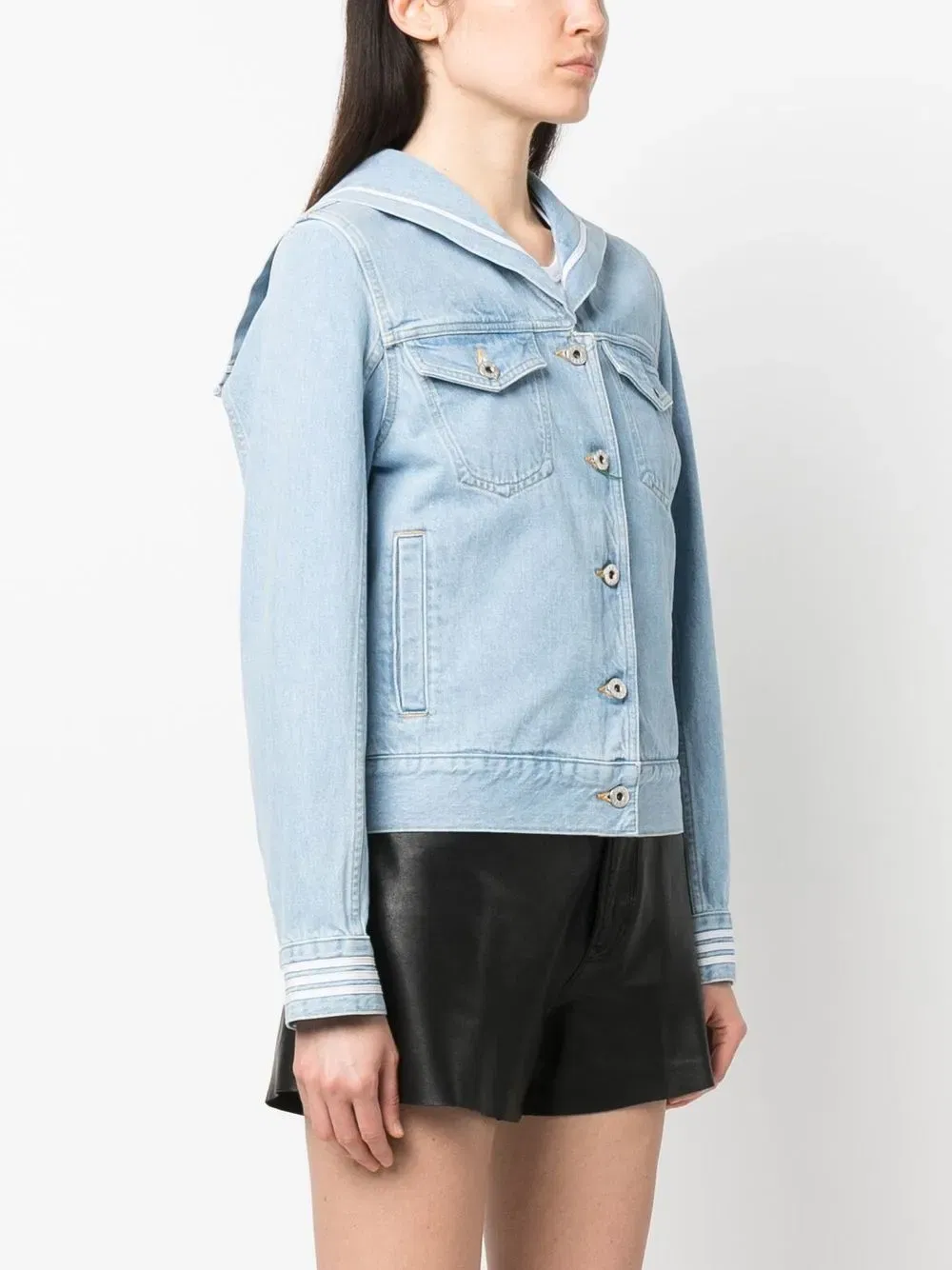 Sailor logo-embroidered denim jacket