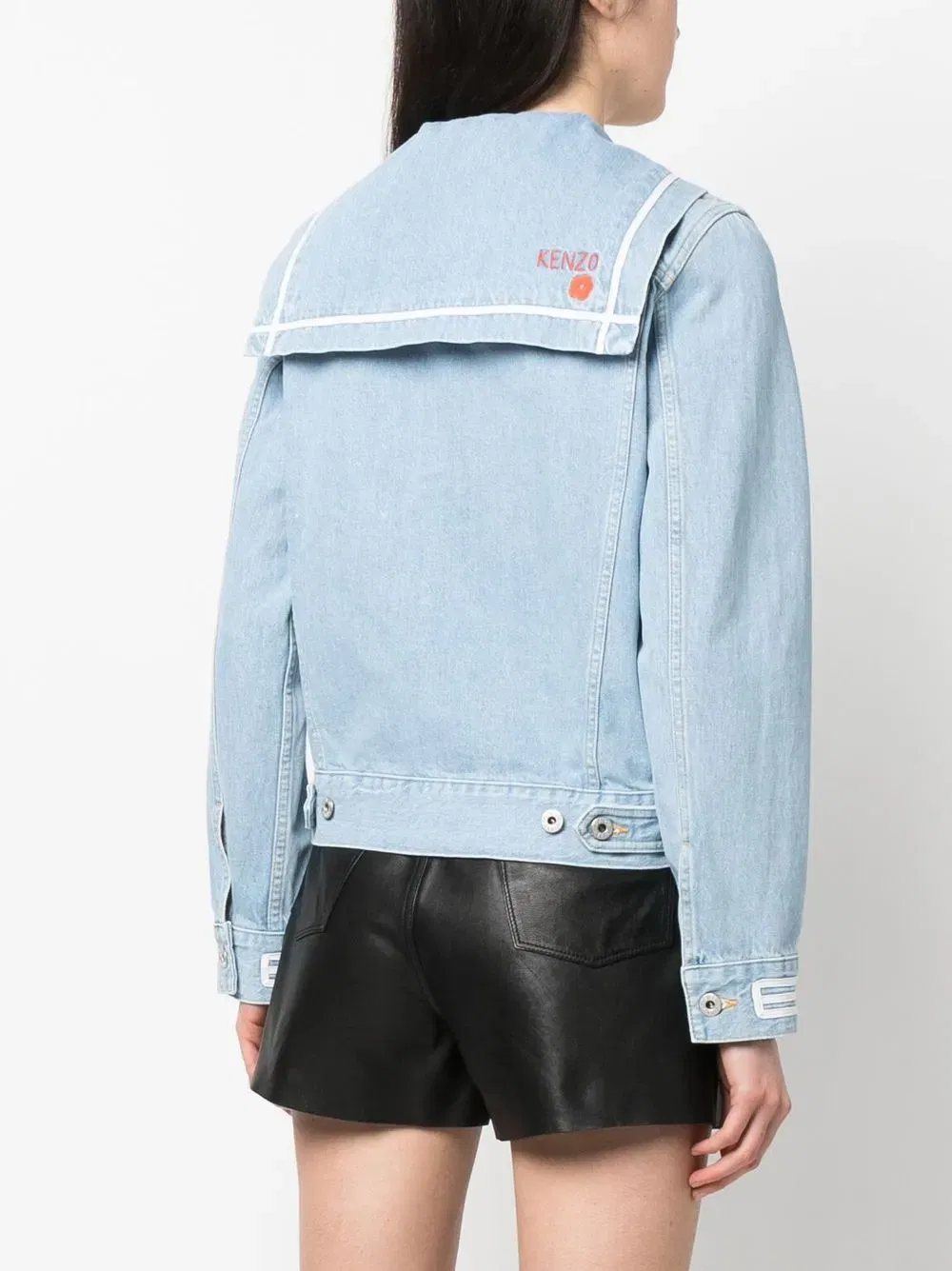 Sailor logo-embroidered denim jacket