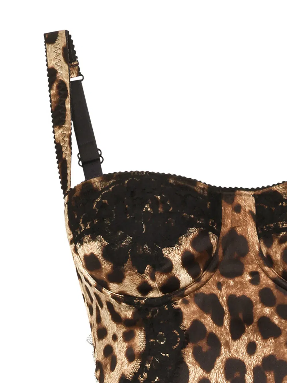 leopard-print silk balconette bodysuit