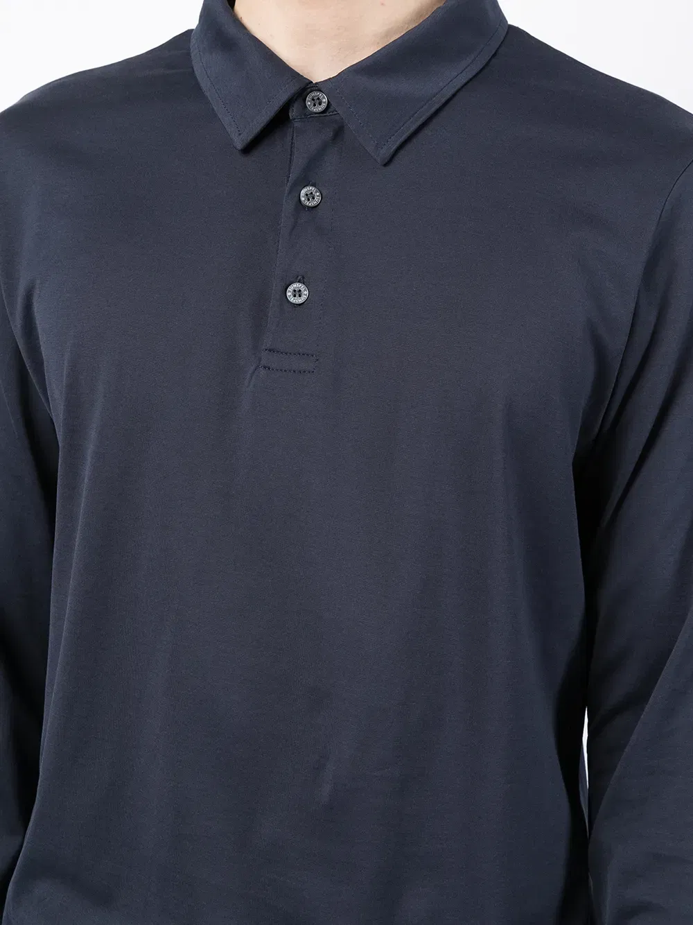 button-up long-sleeved polo shirt