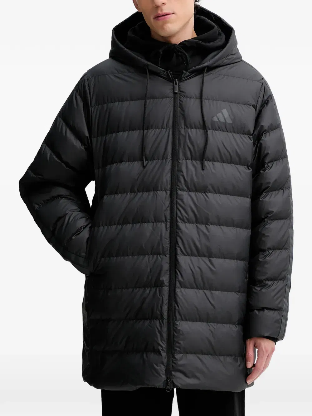 hooded three-stripe jacket
