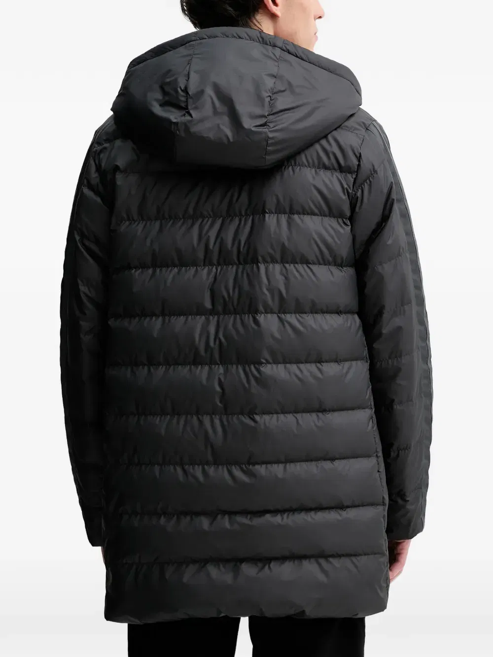 hooded three-stripe jacket