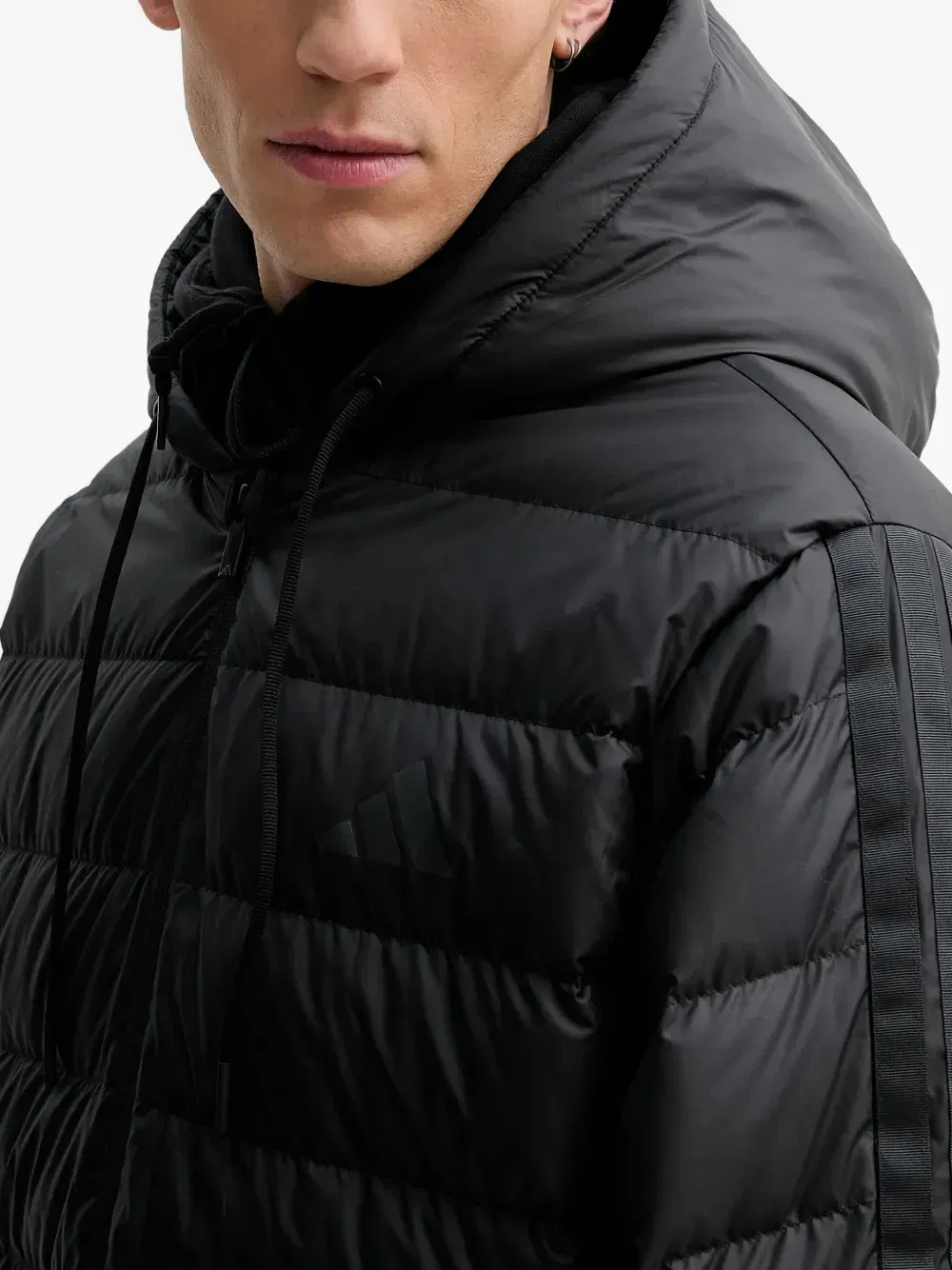 hooded three-stripe jacket