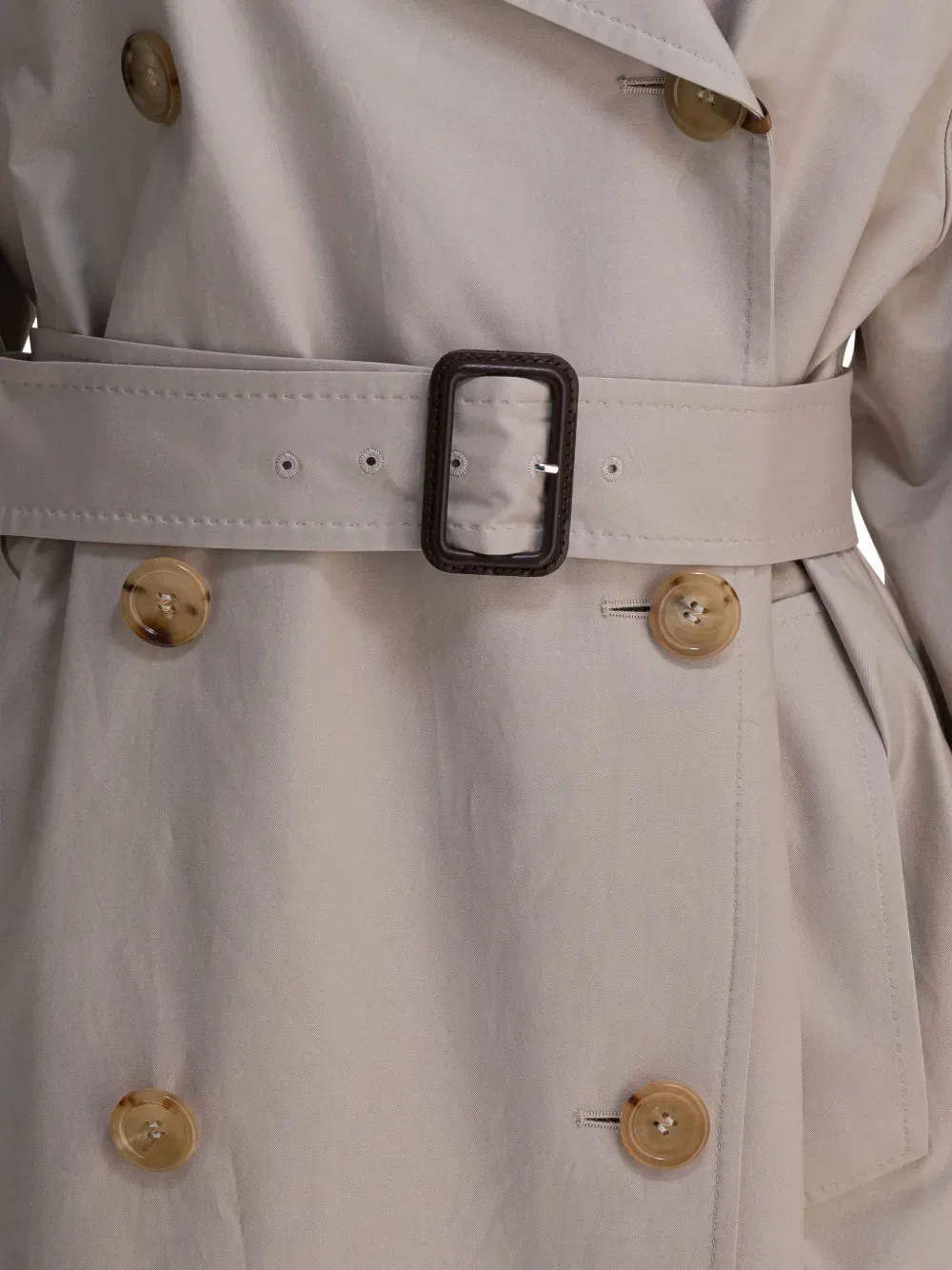 belted double-breasted trench coat