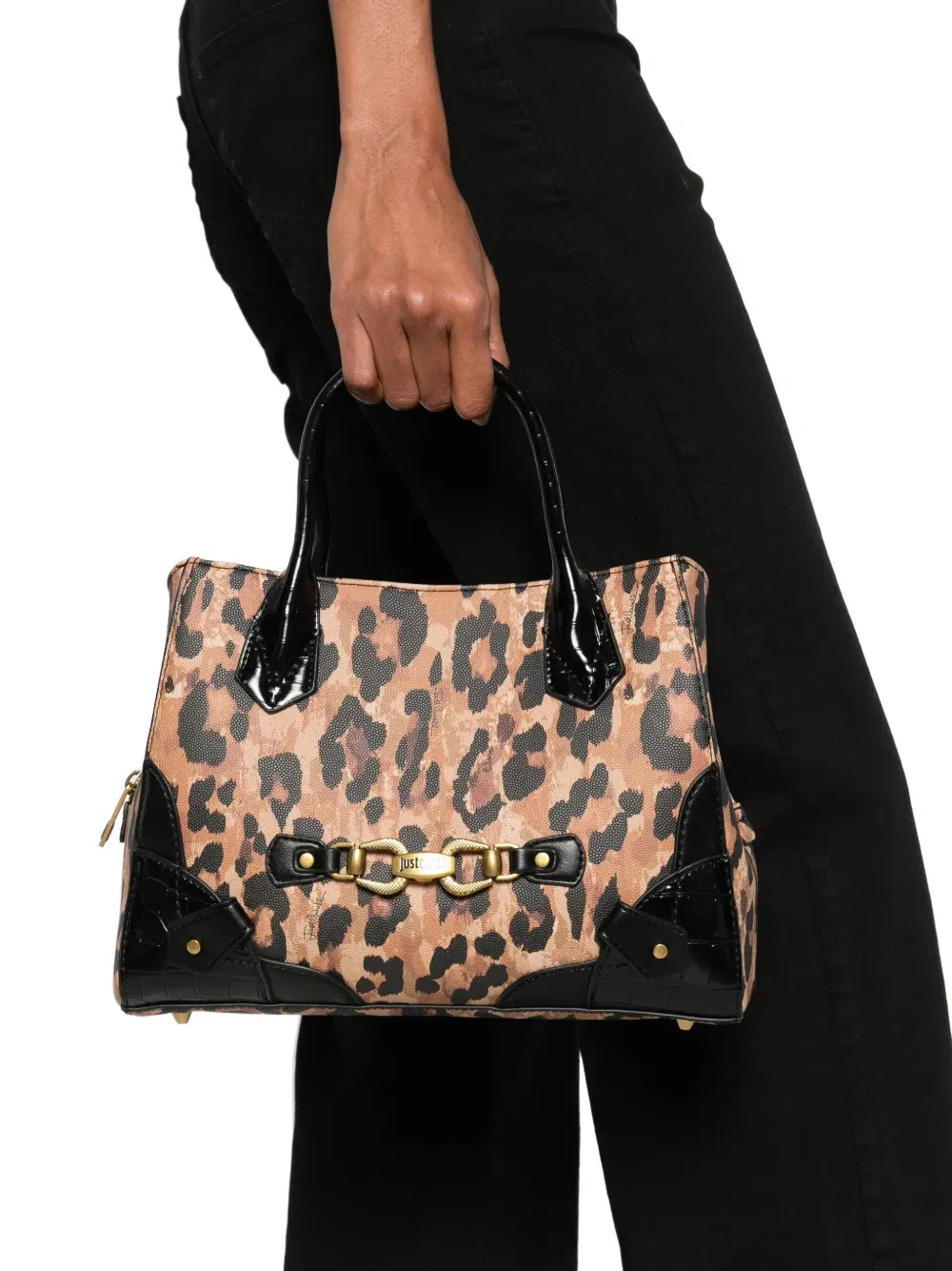 leopard-print tote bag