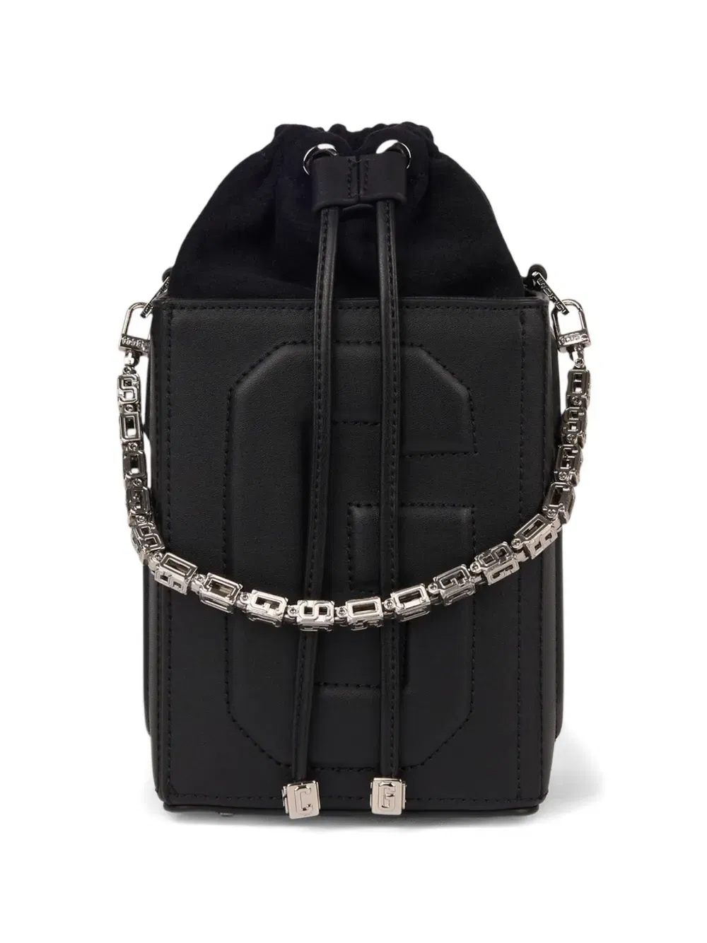 logo-embossed shoulder bag