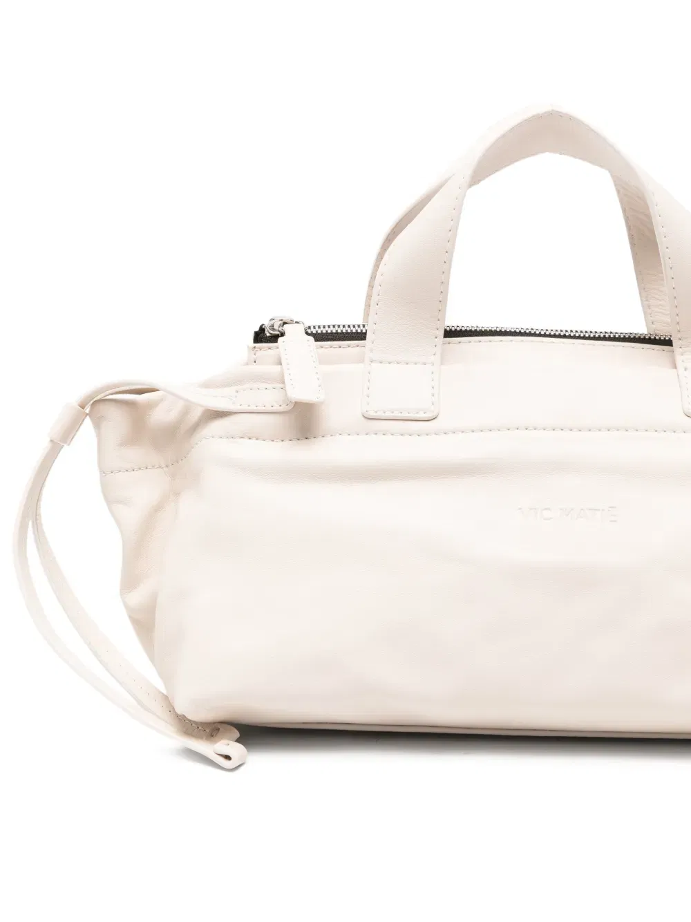 zip leather tote bag